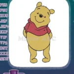 Winnie the Pooh smiling cartoon character embroidery designs - Instant Download
