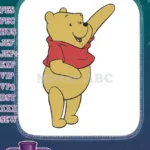 Smiling Winnie the Pooh bear classic cartoon embroidery designs - Instant Download