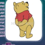 Classic Winnie the Pooh bear looking up embroidery designs - Instant Download