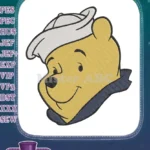 Cute Winnie the Pooh Sailor Bear embroidery designs for children - Instant Download