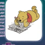Happy Winnie the Pooh Drawing Artistic Embroidery Designs - Instant Download