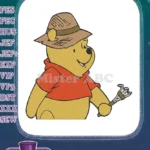 Winnie the Pooh Golfing with Hat Embroidery Designs - Instant Download