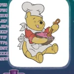 Winnie the Pooh Chef Mixing Bowl Embroidery Designs - Instant Download