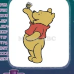 Classic Winnie the Pooh with honey bee character embroidery designs - Instant Download