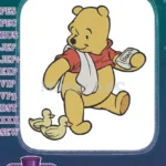 Winnie the Pooh Bath Time with Ducklings Embroidery Designs - Instant Download