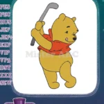 Winnie the Pooh Golfing Bear Sports Embroidery Designs - Instant Download