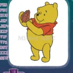 Winnie the Pooh holding pinecone cute forest embroidery designs - Instant Download
