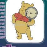 Winnie the Pooh Curious Bear with Magnifying Glass Embroidery Designs - Instant Download