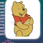 Happy Winnie the Pooh bear cartoon embroidery designs for children - Instant Download