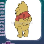 Classic Winnie Pooh bear smiling with arms crossed embroidery designs - Instant Download