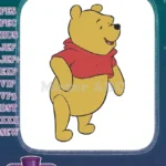 Happy Winnie the Pooh cartoon bear embroidery designs for kids - Instant Download