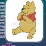 Classic Winnie the Pooh smiling yellow bear embroidery designs - Instant Download