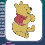 Winnie the Pooh Sitting Happy Cartoon Embroidery Designs - Instant Download