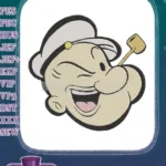 Popeye the Sailor Man Winking Smiling Pipe Embroidery Designs - Instant Download