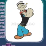 Classic Popeye the Sailor Man Winking Pipe Cartoon Embroidery Designs - Instant Download