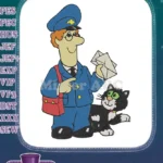 Postman Pat and Jess Cat Mail Delivery Embroidery Designs - Instant Download