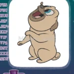 Cute Pug Dog Looking Upwards Happy Pose Embroidery Designs - Instant Download