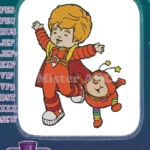 Rainbow Brite and Twink happy friendship embroidery designs - Instant Download