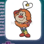 Cheerful Orange Cartoon Character Rainbow Socks Heart Crown Embroidery Designs - Instant Download