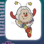 Whimsical Fluffy Star-Antennae Cartoon Character Colorful Embroidery Designs - Instant Download