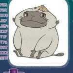 Cute cartoon monkey wearing conical hat embroidery designs - Instant Download