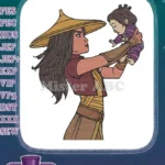 Disney Raya warrior princess holding baby heartwarming embroidery designs - Instant Download
