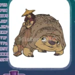 Strong warrior princess Raya and her loyal Tuk Tuk embroidery designs - Instant Download