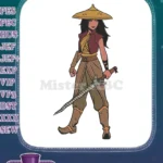 Disney Raya warrior princess with her sword embroidery designs - Instant Download