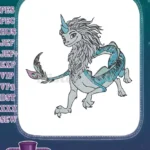 Majestic Sisu dragon character embroidery designs from animated movie - Instant Download