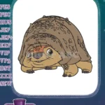 Happy brown armadillo animal embroidery designs for children - Instant Download