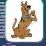 Happy Scooby-Doo cartoon dog embroidery designs with blue collar - Instant Download