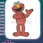 Happy Elmo Sesame Street red monster embroidery designs for kids - Instant Download