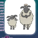 Cute Cartoon Sheep with Crown and Thumbs Up Embroidery Designs - Instant Download