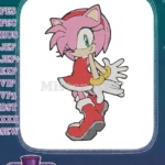 Cute Amy Rose Sonic the Hedgehog character embroidery designs - Instant Download