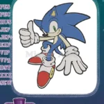 Classic Sonic the Hedgehog Thumbs Up Pose Embroidery Designs - Instant Download