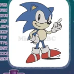Classic Sonic the Hedgehog Pointing Finger Embroidery Designs - Instant Download