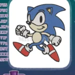Classic blue Sonic the Hedgehog running embroidery designs - Instant Download