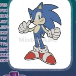 Speedy Sonic the Hedgehog Blue Video Game Character Embroidery Designs - Instant Download