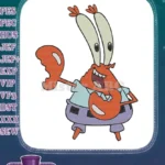 SpongeBob SquarePants Mr Krabs smiling cartoon embroidery designs - Instant Download