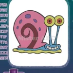 SpongeBob's pet snail Gary happy cartoon embroidery designs - Instant Download