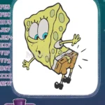 Spongebob Squarepants funny ripped pants cartoon embroidery designs - Instant Download