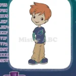Huckleberry Pie Blueberry Themed Cartoon Boy Embroidery Designs - Instant Download
