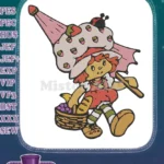 Cute Strawberry Shortcake with Umbrella and Berries Embroidery Designs - Instant Download