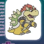 Super Mario Bowser King Koopa Spiky Shell Horns Embroidery Designs - Instant Download