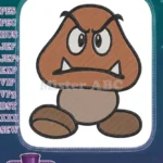 Super Mario Bros angry Goomba character embroidery designs - Instant Download
