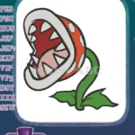 Super Mario Piranha Plant video game character embroidery designs - Instant Download