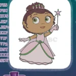 Super Why's Princess Pea fairytale character star wand embroidery designs - Instant Download