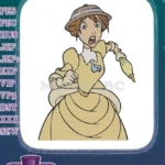 Frightened Jane Porter Tarzan Character Safari Hat Embroidery Designs - Instant Download