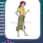 Jane Porter Character Red Hair Jungle Adventure Embroidery Designs - Instant Download