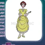 Elegant Jane Porter cartoon character yellow dress embroidery designs - Instant Download